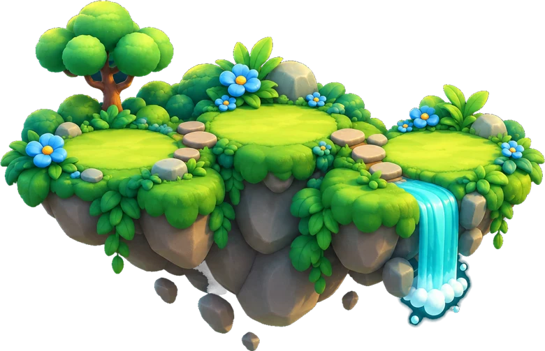 Lush floating garden island