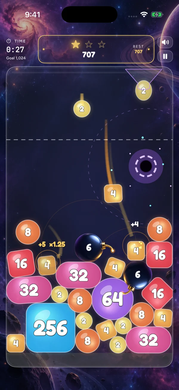 Cosmic Arcade gameplay with cosmic mechanics